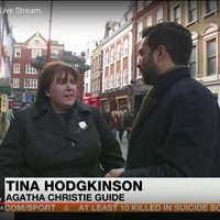 Being interviewed for Al Jazeera News about Agatha Christie's connections London connections