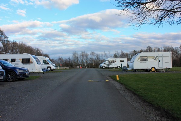View of campsite with nice concrete roads.