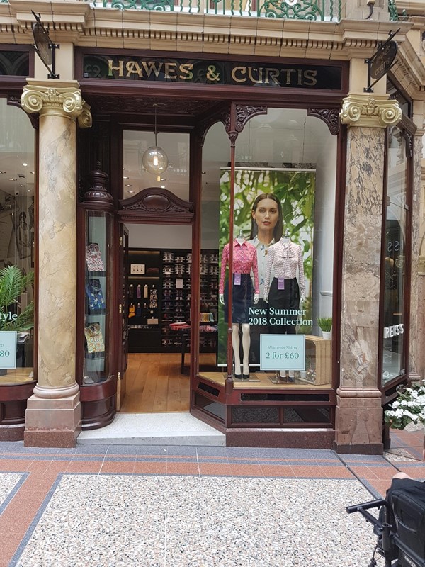 Wheelchair inaccessible clothes shop