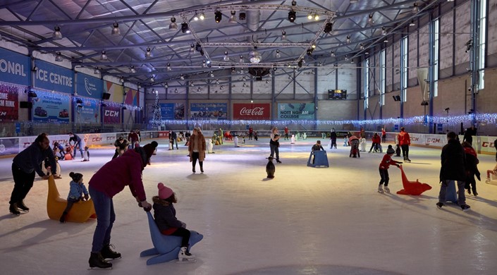Relaxed Skating Party with Festive Characters 