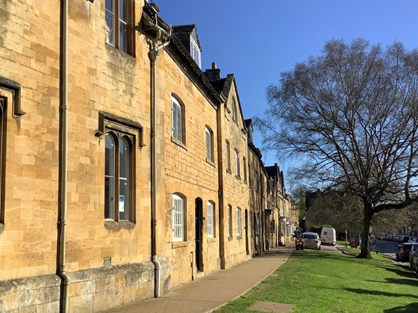 leading us towards the Cotswold terrace homes of the beautiful local honey coloured stone that is famous in the Cotswolds