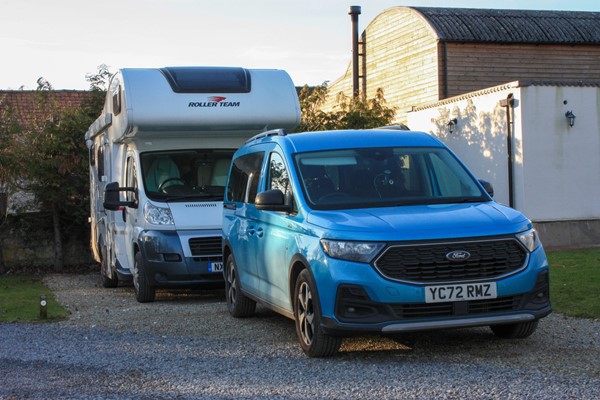 Pitch is long and thin. No room for an awning. Car has to be parked in front of motorhome.