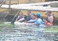 Getting up close and hands on with the dolphins!