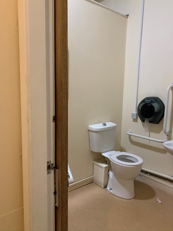 Accessible toilet in reception area