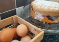 Fabulous homemade cake and fresh eggs on arrival