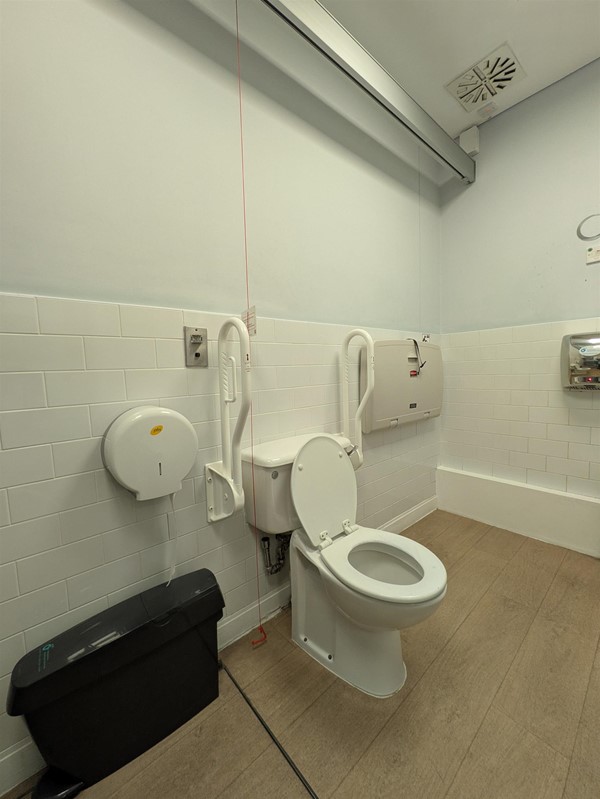image of toilet seat in the accessible toilet