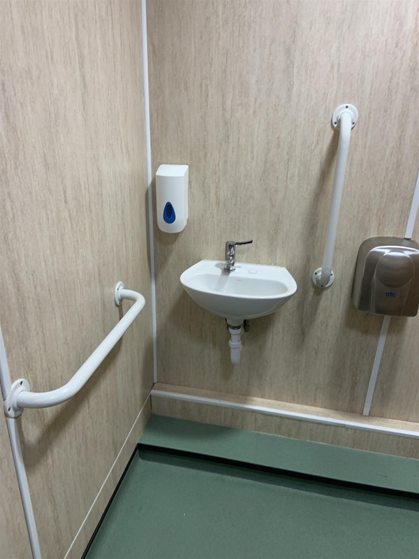 Image of a sink and grab rails