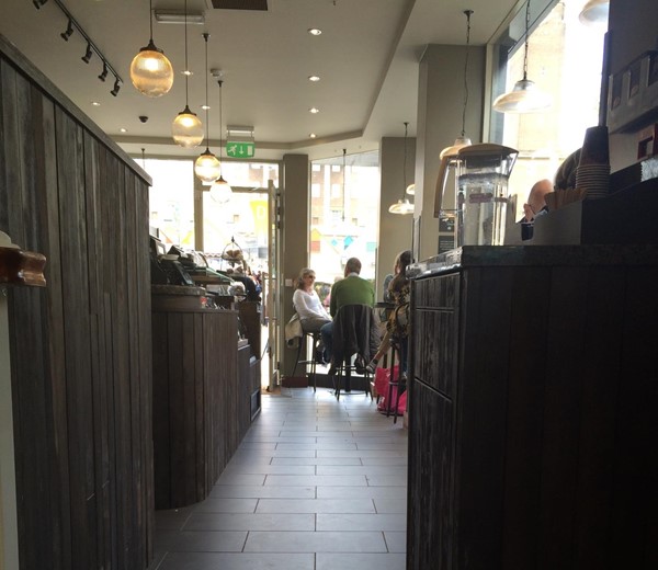 Caffe Nero - Gentleman's Walk, Norwich - the view from the back of the cafe towards the entrance.