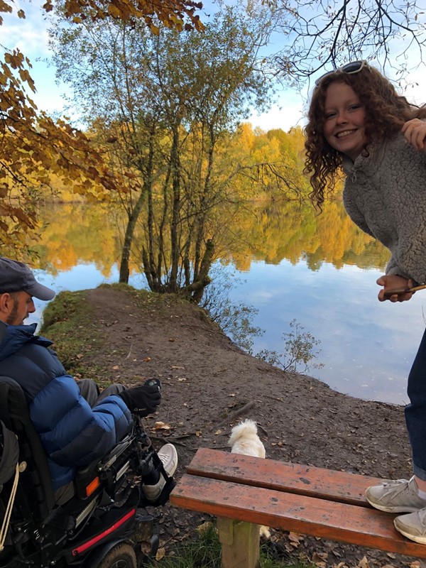 People by the pond.