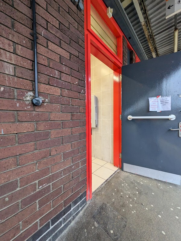Image of door to the accessible toilet on the platform