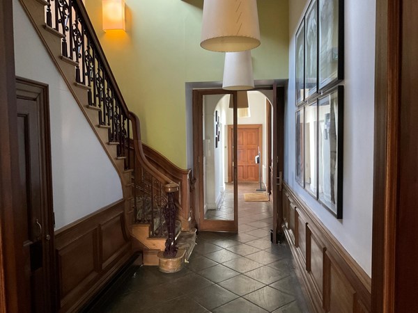 Pleasant wooden staircase and hallway