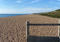 From the end looking out to the right, down the beach