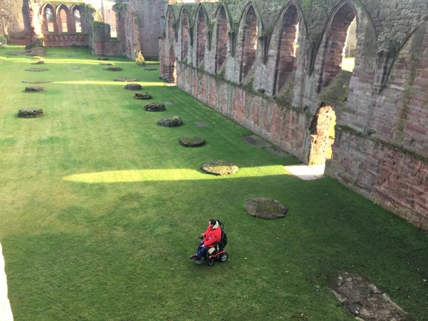 Enjoying the space of Arbroath Abbey