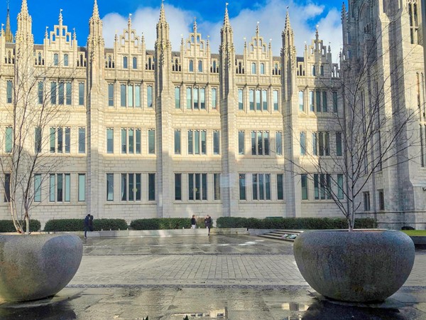 The granite facade of Marischal College from our table in Maggie’s Grill.