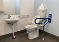A clean and accessible toilet. This needs a universal key to  open it, and this needs to be purchased in advance from a shop in Dublin. There was a also phone number on the door to call to get it unlocked.