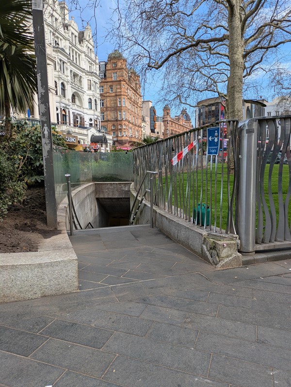 Image of stairway next to the square.
