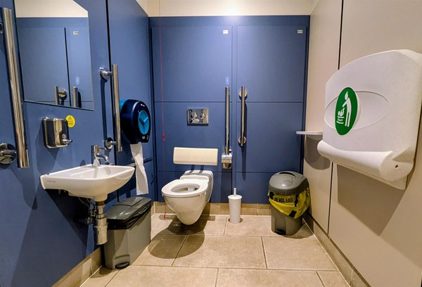 Image of accessible toilet with baby-changing facilities