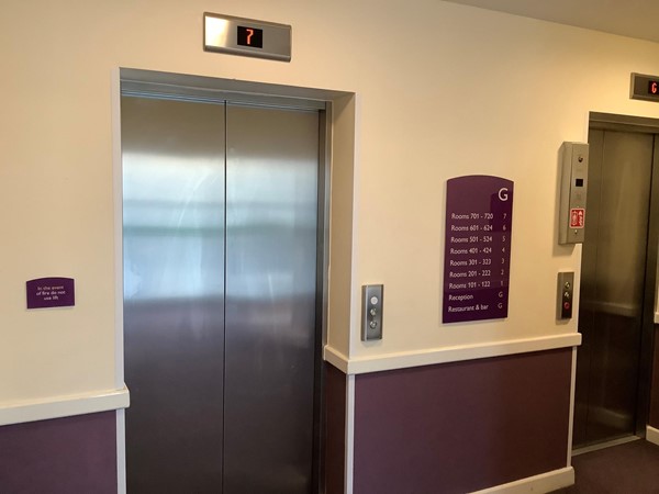 Outside of lift.