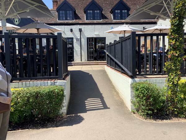The ramp next to gardens