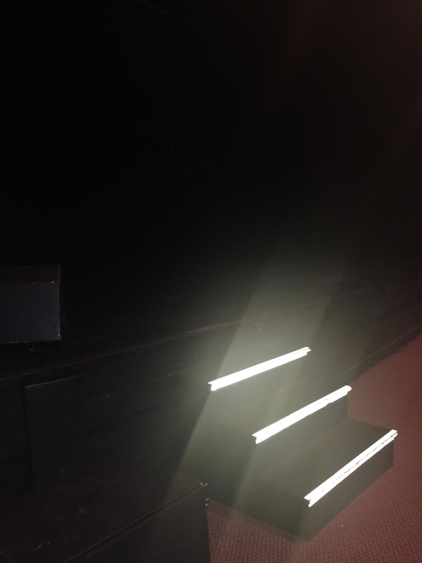 Sorry, terrible photo trying to show how close we were to the stage. Fantastic view we had from the front row just to the side of the stage.