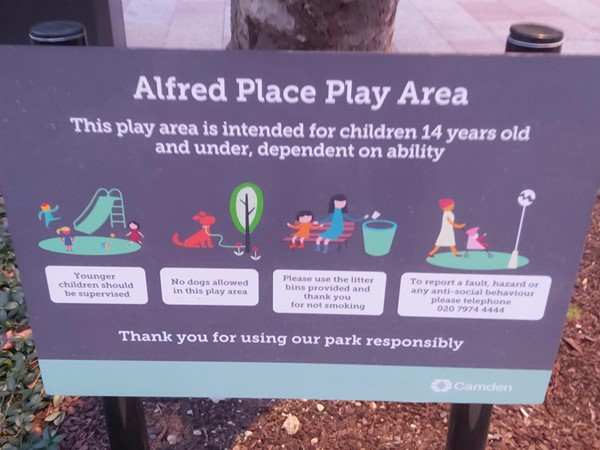 Play area sign