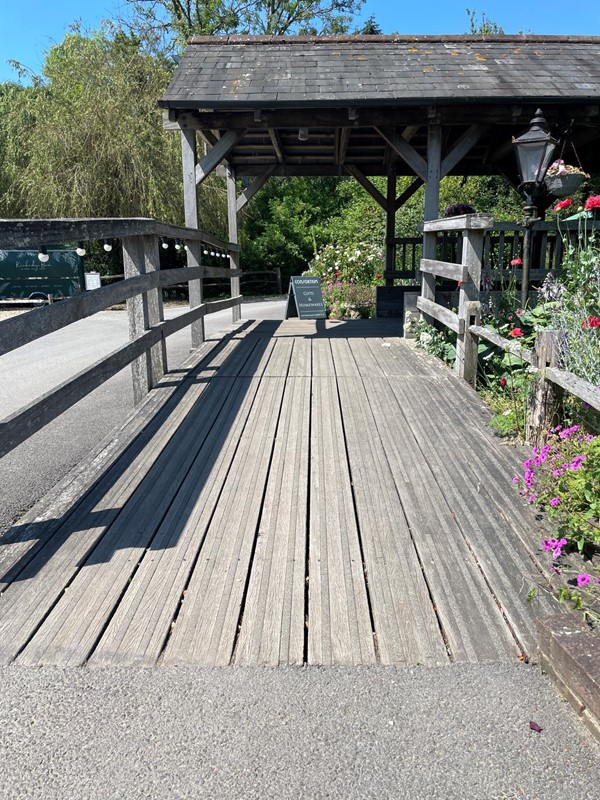 Entrance ramp to the bridge