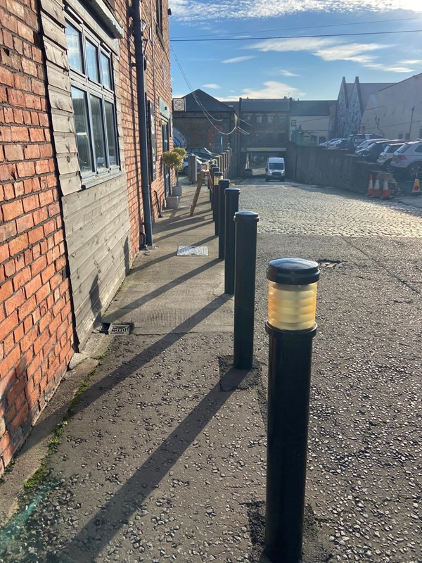 Picture of some bollards in a street