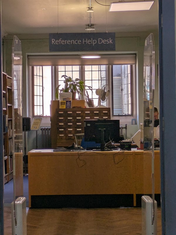 Image of reference help desk - there is a hearing loop here