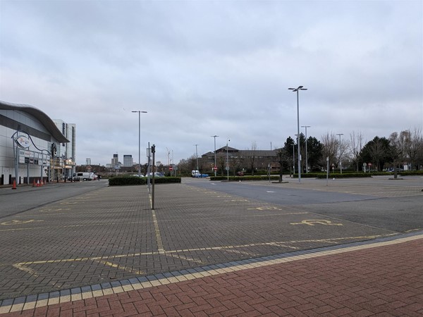 Image of accessible parking spaces in the car park
