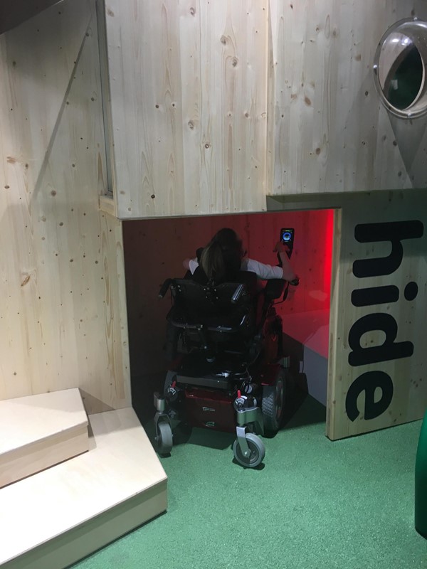 Image showing my wheelchair under the slide area.