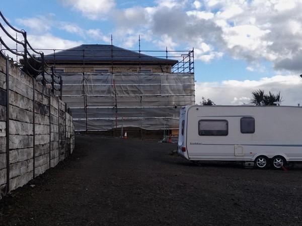 Building works on site next to the touring pitches