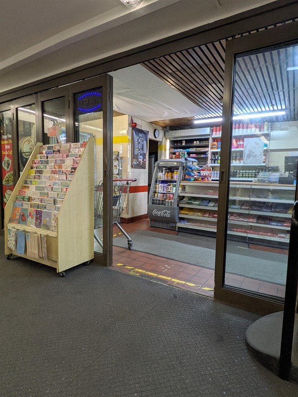 Image of entrance to a shop in the station
