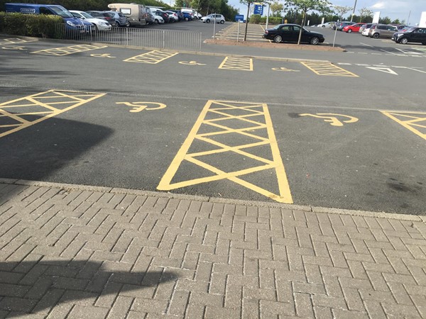 Large disabled parking area.