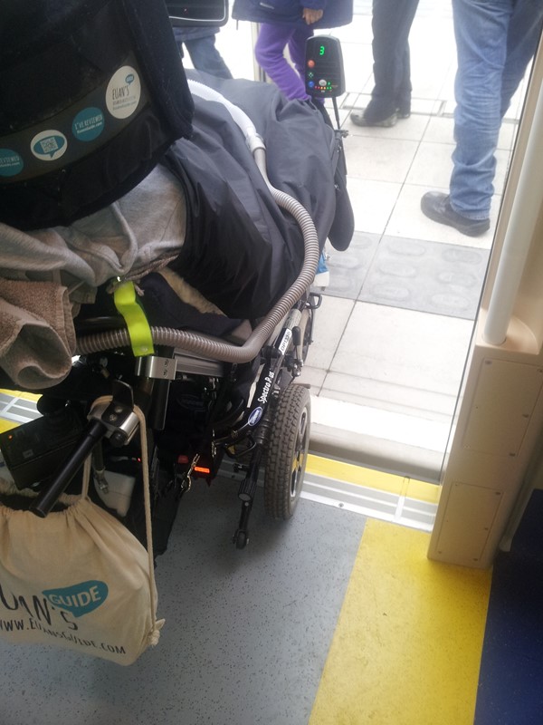 Picture of Edinburgh Trams - Getting off the tram in a powerchair