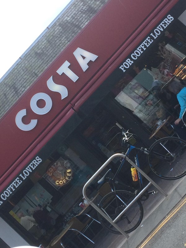 Image of the outside of Costa Coffee.