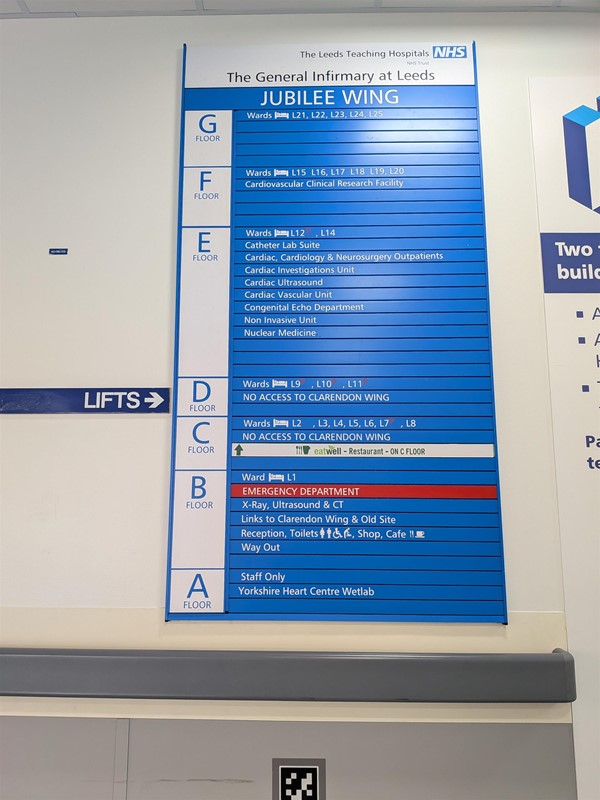 image of signpost for the Jubilee Wing