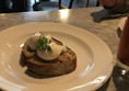 Eggs Benedict on sough dour beard.