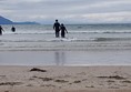 Out on the sands of Inch Beach watching bodyboarding from my beach wheelchair