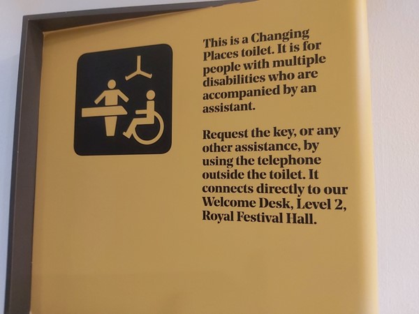 Signage for Changing Places Toilet