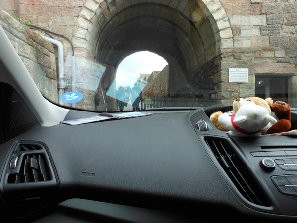 At the gatehouse