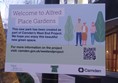 Sign saying "Welcome to Alfred Place Gardens"
