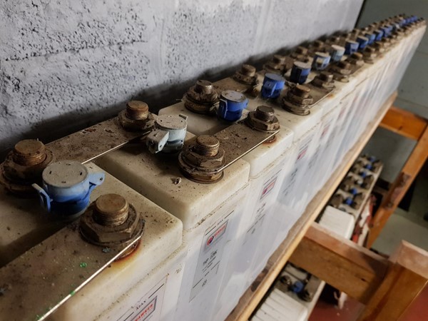 Batteries used to fire up an engine.