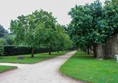 Path around the gardens made of compacted gravel.