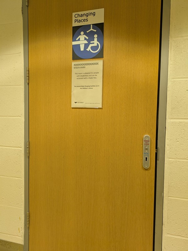 Image of door to the Changing Places toilet