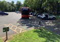There is a large car park with many disabled bays