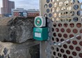 image of gate and release button at north end