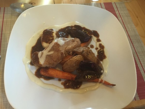 A typical main course at dinner