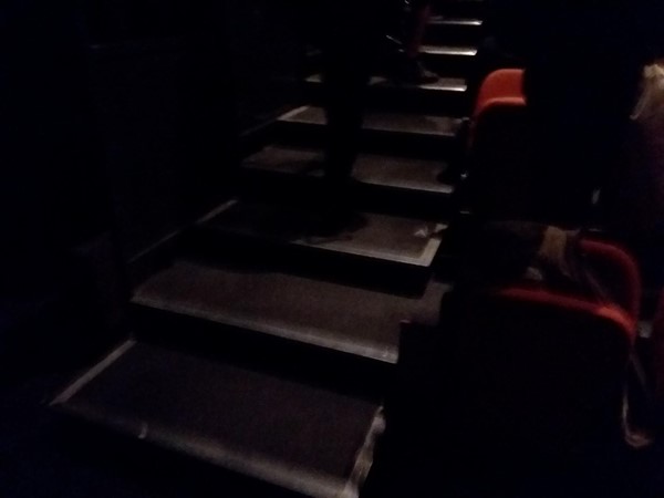 Not a very clear photo trying to take the stairs in the auditorium