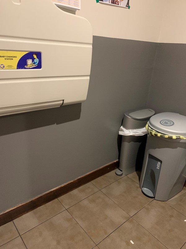Empty space in toilet