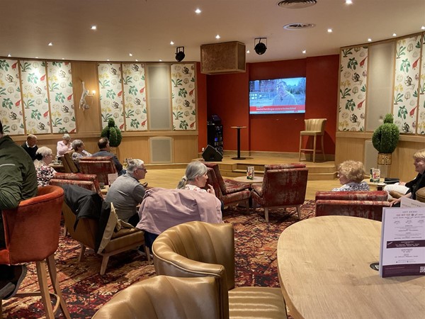 At Studley, one lounge you may enjoy could be the Bar lounge, with its comfortable seating, easy on the eye decorations, and something on the TV that may appeal. General its set on the news channel, but staff will willing change stations if a sports programme you want to watch is showing on one of the other channels.